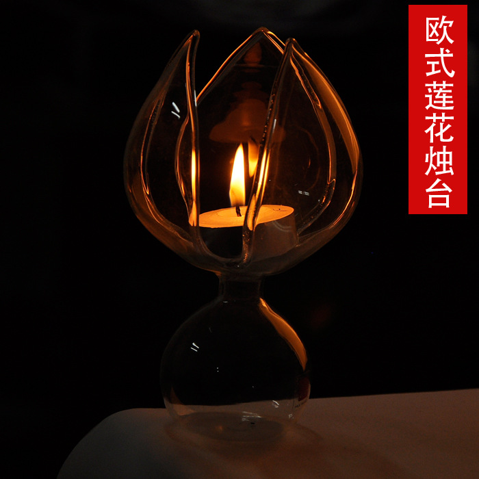 Mxmade estilo europeo patrón de vidrio transparente candelabro romántico y cálido decoración del hogar novia chica amor