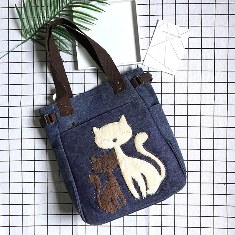 Foreign Trade Cute Canvas Bag All-match Casual Simple Women's Bag Handbag Mummy Bag Hand Bag Shoulder Crossbody Small Bag