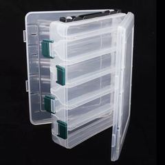 Lure Box Fishing Tackle Box Double-Sided Double-Open Lure Plastic Five-Compartment Multi-Compartment Fishing Flash Lure Storage Box
