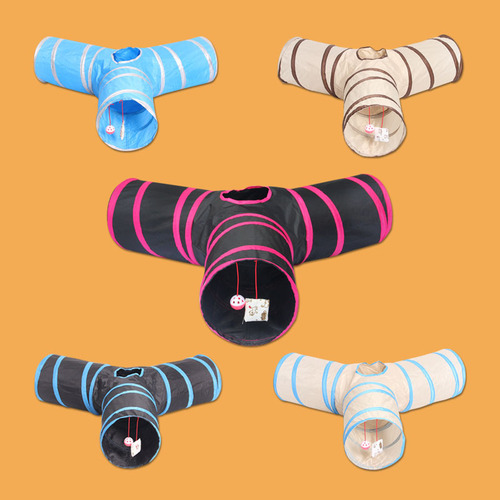 Three-in-One Sound Paper Pet Cat Tunnel Cat Drill Tent Bed Foldable Cat Toys Dog Indoor Supplies Cat Passage