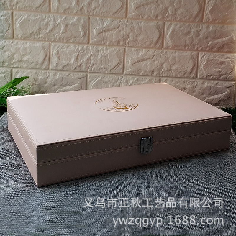 p皮革u翻盖首饰化妆收纳盒精油包装皮盒皮质液体易碎品保健品包盒