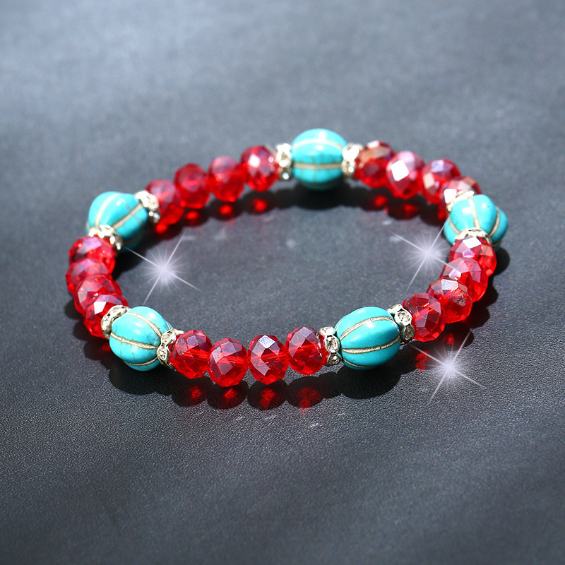 韩国文艺复古可爱彩色水晶手链简约百搭小清新男女同款配饰