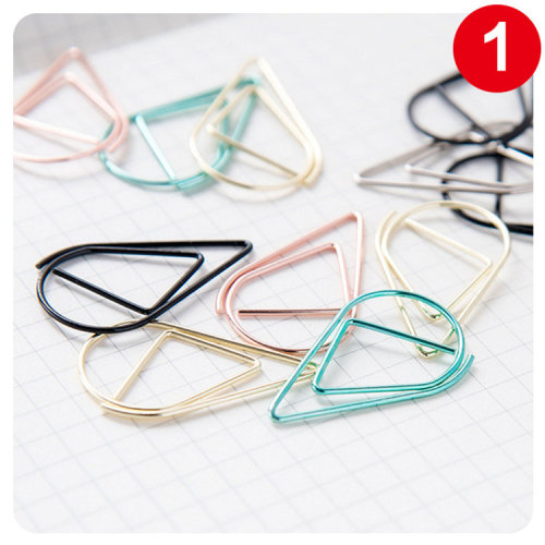 Water drop paper clip simple creative paper clip metal bookmark paper clip special-shaped paper clip office supplies stationery
