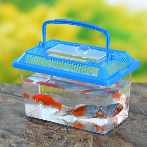 Transparent plastic large, medium and small fish tanks, goldfish tanks, turtle tanks, pet boxes, turtle boxes, transport boxes with sun terraces