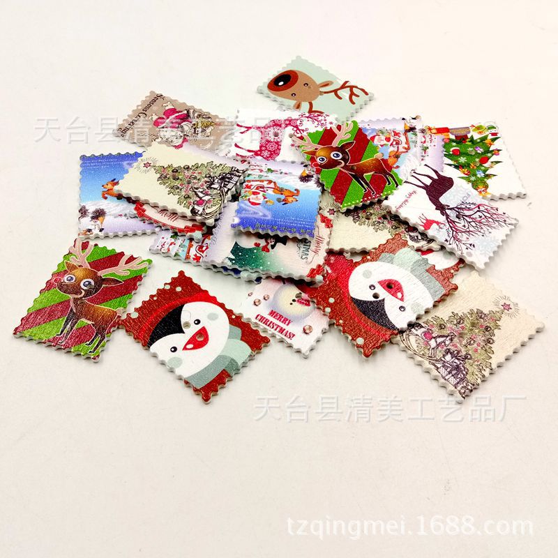 24*34mm fondo blanco estilo Navidad postal postal pintada mezcla 50 piezas en un paquete