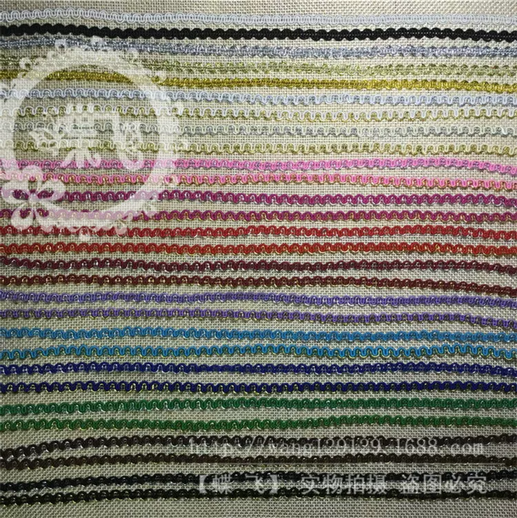小弯花边厂家供销中小弯双色金银丝包蕊线DIY颈链工艺品织流苏