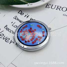 小礼品 金属化妆镜生产厂家 双面可折叠随身便携镜子销售化妆镜