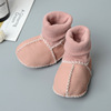 Demi-season children's fleece footwear for early age, soft sole