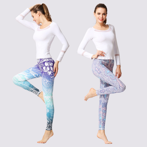 New European and American Digital Printing Yoga Pants for Women, Outdoor Fitness Sports Tights, Tight Dance Pants, Direct Manufacturer Wholesale