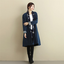 2025冬季新款加绒拼龙纹披风女棉印花加绒风衣国风复古棉服