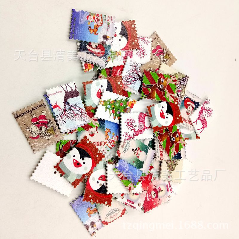 24*34mm fondo blanco estilo Navidad postal postal pintada mezcla 50 piezas en un paquete