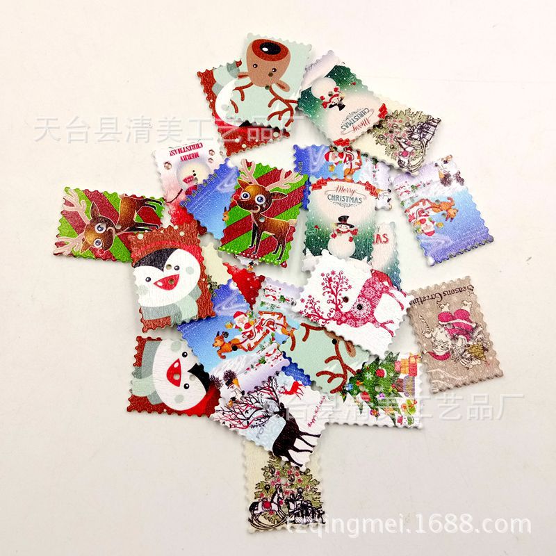 24*34mm fondo blanco estilo Navidad postal postal pintada mezcla 50 piezas en un paquete