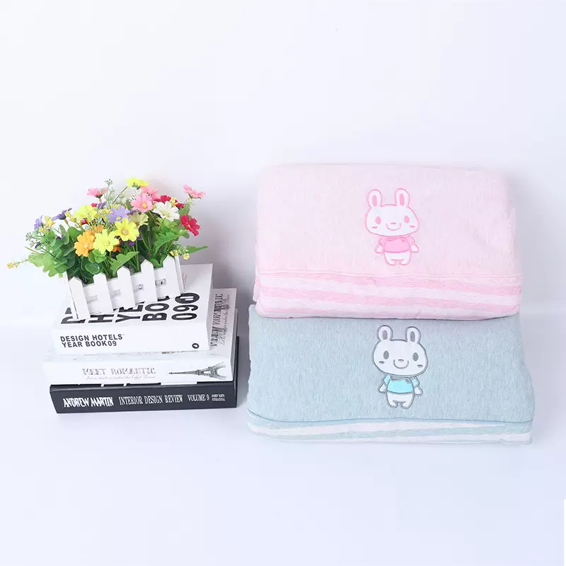 儿童针织天竺棉被夏冬被全棉水洗婴儿床幼儿园卡通空调被