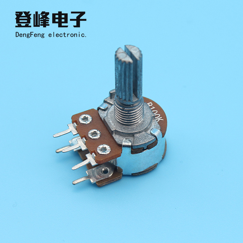 WH148型梅花双联五脚20mm B100K500K旋转可调开关电位器