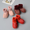 Demi-season children's fleece footwear for early age, soft sole