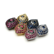 欧美爆款精美铜微镶锆石眼睛饰品配件 DIY串珠手链手串