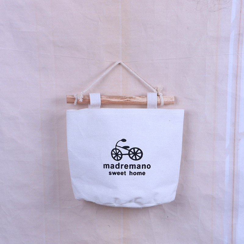 Bolsa colgante de pared de algodón y lino, un solo bolsillo, para almacenamiento de artículos diversos, venta al por mayor.