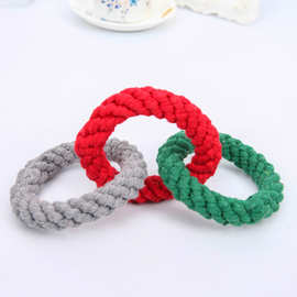 宠物玩具 棉绳结三连环狗玩具圆圈 训练宠物用品狗狗玩具耐咬