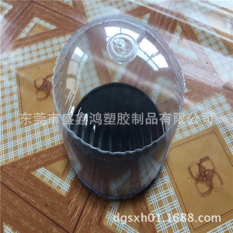 跨境批发PVC充气帽托黑色透明帽拖帽撑吹气圆柱充气帽子支撑包垫