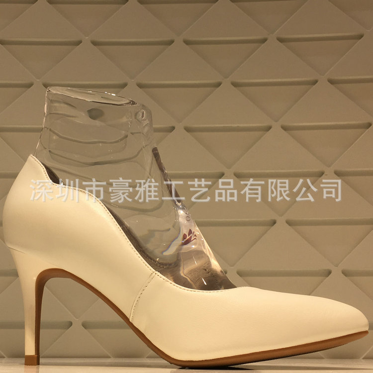 批量生产皮鞋凉鞋鞋楦亚克力脚模高透明37码5cm高跟脚模