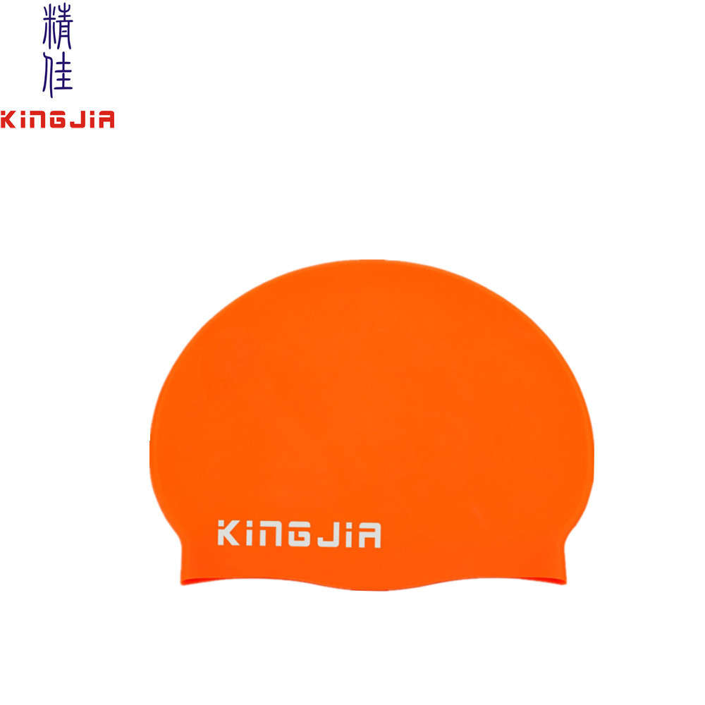 Gorro de natación de silicona de color sólido, universal para niños y adultos, con logo, venta directa de fábrica.
