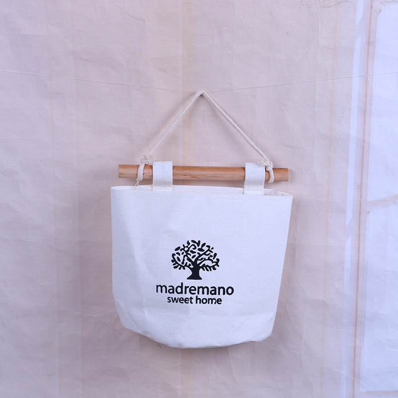 Bolsa colgante de pared de algodón y lino, un solo bolsillo, para almacenamiento de artículos diversos, venta al por mayor.
