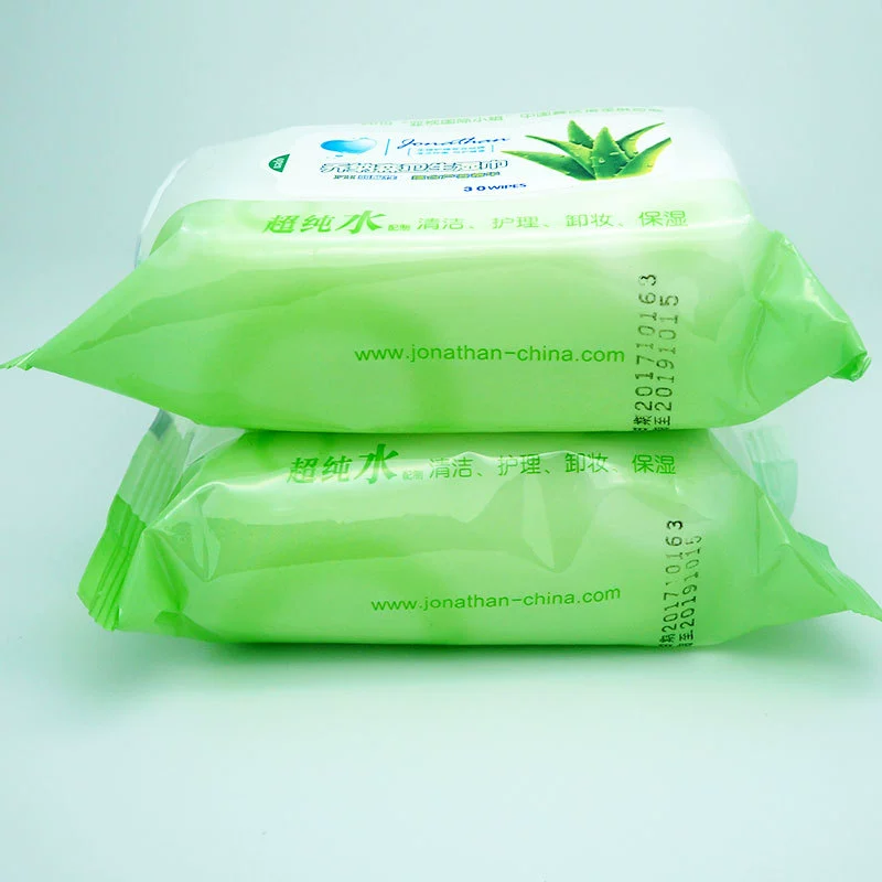 Оптовая поставка гигиеничной влажной косынки Jonathan Aloe vera влажное полотенце 30 таблеток и разовое распределение