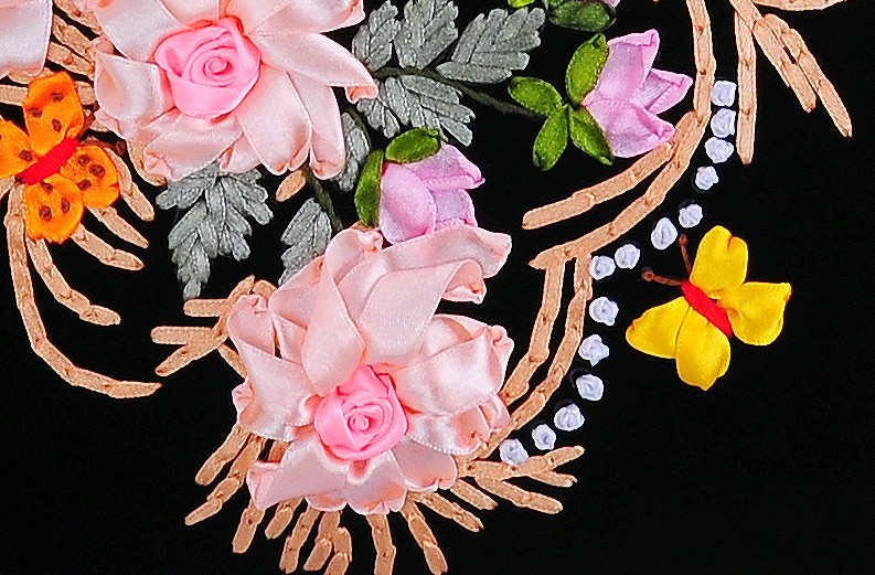 Oujin fábrica cinta de seda bordado almohada cojín cubierta sala de estar dormitorio flor tridimensional hecho a mano DIY punto de cruz entrega de una sola pieza