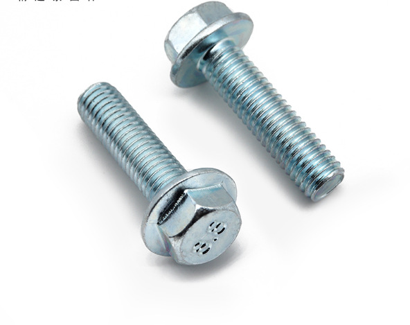 DIN6921碳钢8.8级镀锌外六角法兰面螺丝不带齿带垫M8M10M14M16