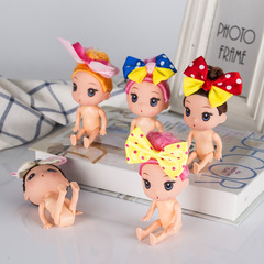 迷糊娃娃公仔18CM單辮裸身娃娃公仔蛋糕裝飾烘培擺件 過家家玩具