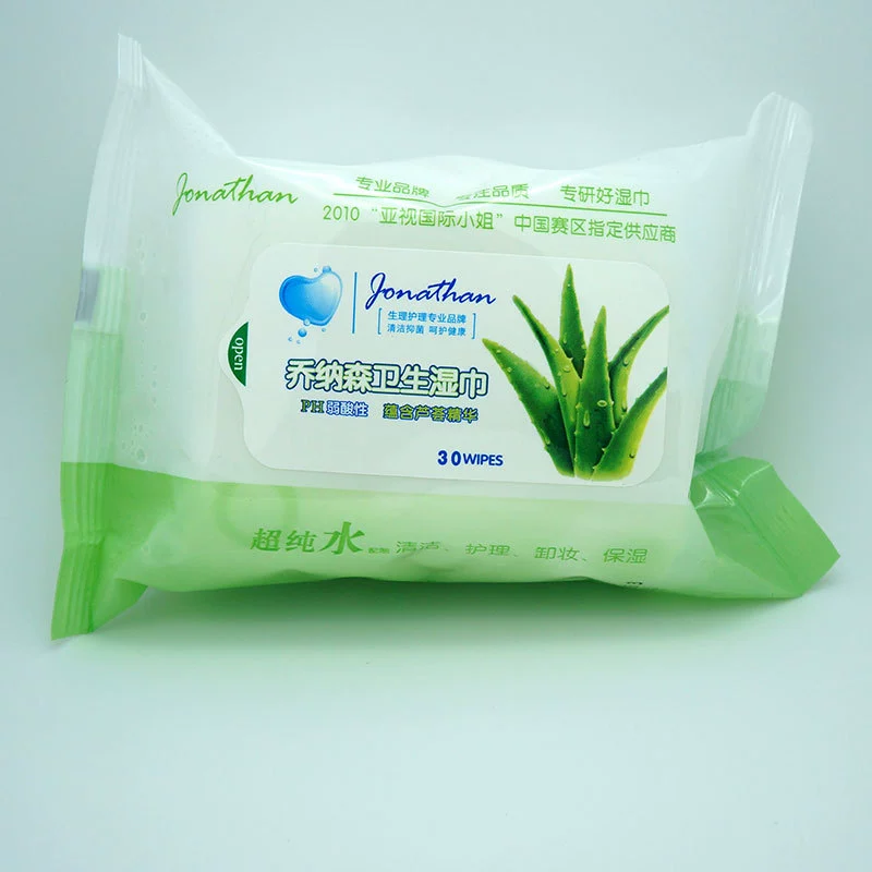 Оптовая поставка гигиеничной влажной косынки Jonathan Aloe vera влажное полотенце 30 таблеток и разовое распределение