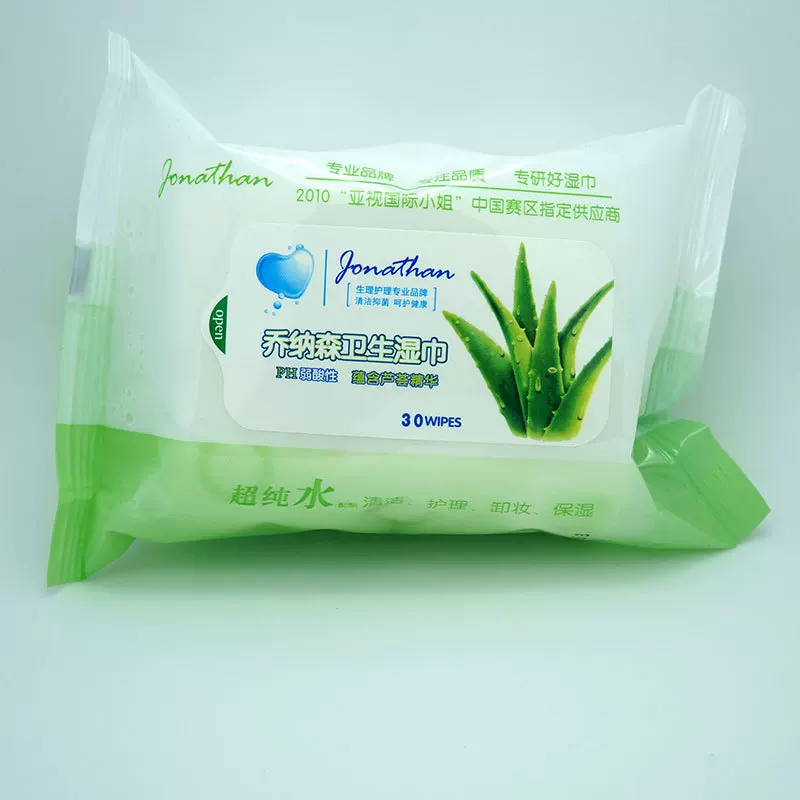 Оптовая поставка гигиеничной влажной косынки Jonathan Aloe vera влажное полотенце 30 таблеток и разовое распределение