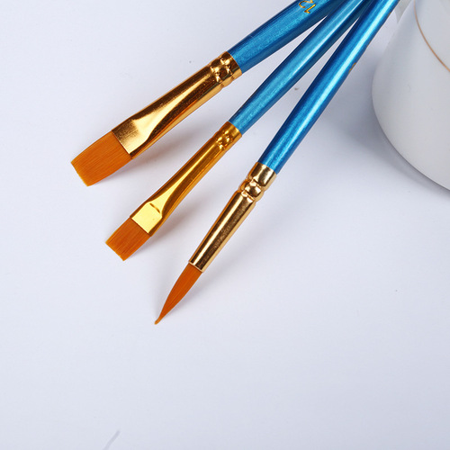 10 pieces pearlescent blue nylon hair combination student brush set multi-functional acrylic watercolor water chalk cross-border wholesale