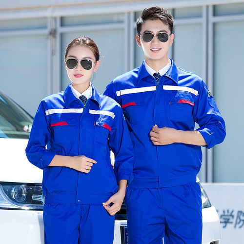 Spring and Autumn long-sleeved anti-static overalls for men in workshops, auto repair properties, factory construction sites, labor protection clothing, wear-resistant workwear with printing