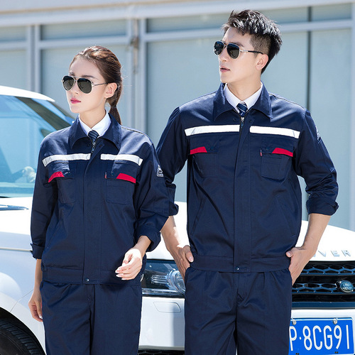 Spring and Autumn long-sleeved anti-static overalls for men in workshops, auto repair properties, factory construction sites, labor protection clothing, wear-resistant workwear with printing