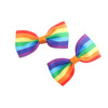 Children's rainbow hair accessory, hairgrip with bow handmade, Amazon, European style, gradient, suitable for import