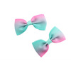 Children's rainbow hair accessory, hairgrip with bow handmade, Amazon, European style, gradient, suitable for import