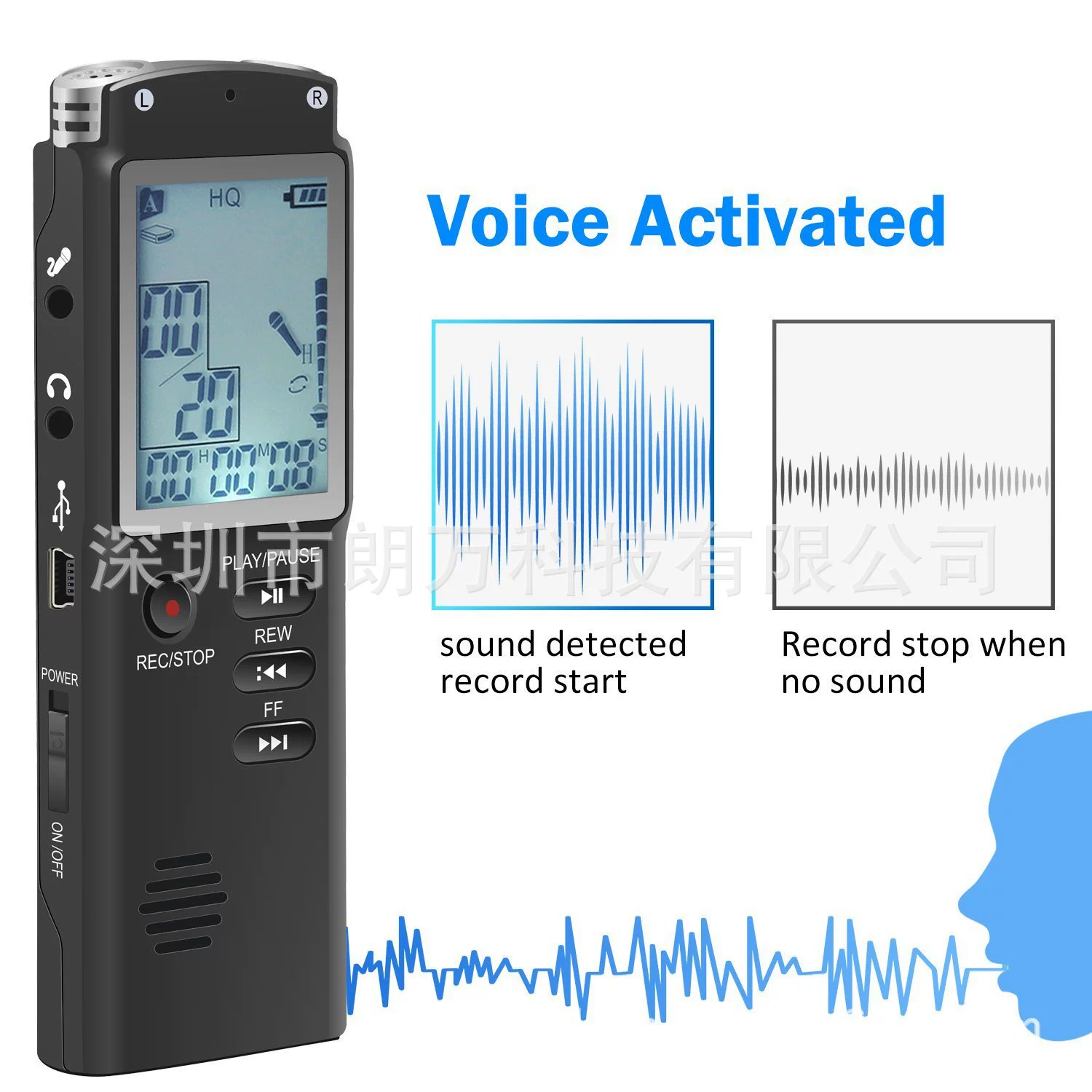 Заводская модель T60, большой экран, высокочёткий MP3-рекордер с шумоподавлением, внешний функционал для конференций и интервью