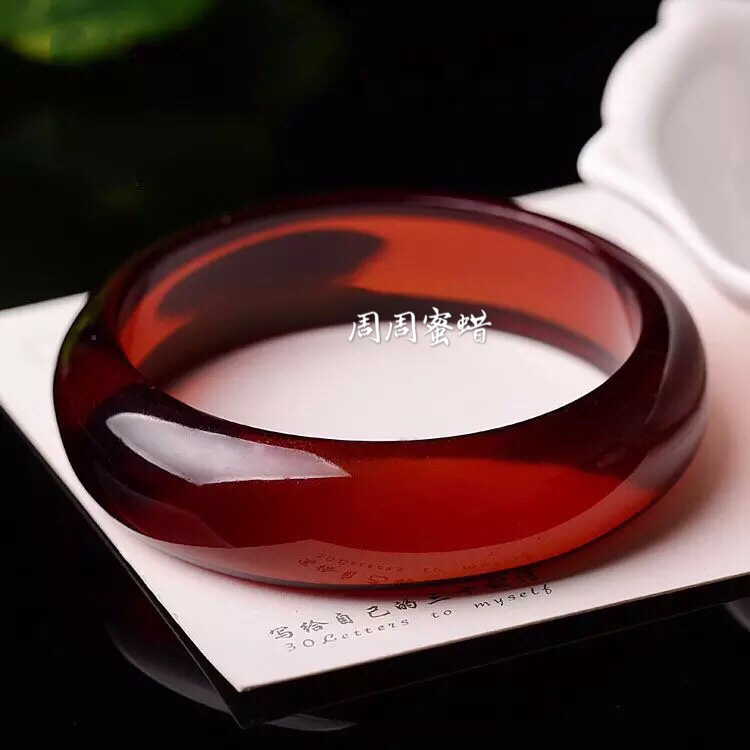 直播供货一件代发蜜蜡女款鸡油黄琥珀酒红手链手串二代血珀手镯