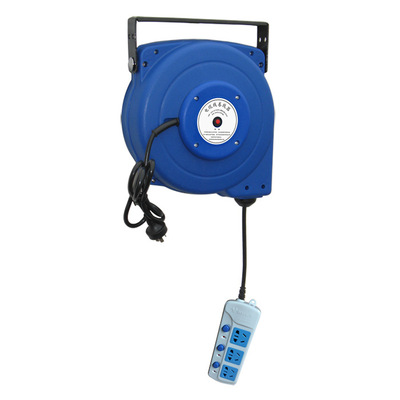 20米自动伸缩卷线盘 弹簧回转电线卷管器 含公牛多孔独控插板线鼓|ms