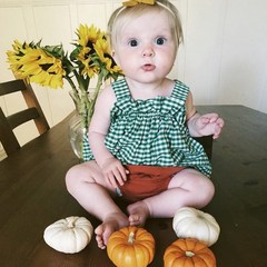 2024ins夏季女童套裝 女寶寶格子吊帶短褲套裝 兒童服裝兩件套