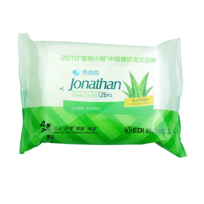 Оптовая поставка гигиеничной влажной косынки Jonathan Aloe vera влажное полотенце 30 таблеток и разовое распределение