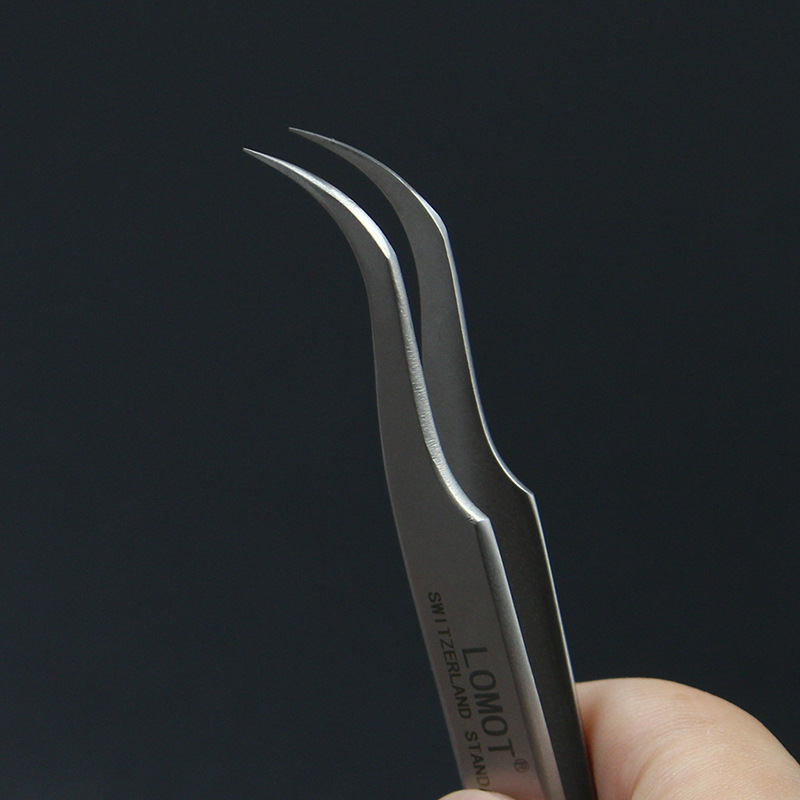 LOMOT无磁不锈钢镊子弯头7-SA磨砂高精密镊子手机钟表维修工具