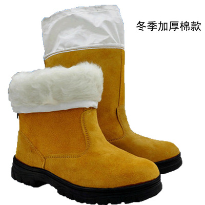 厂家直销冬季加厚高筒棉靴防砸防刺焊工耐穿防滑橡胶大底劳保鞋男|ru