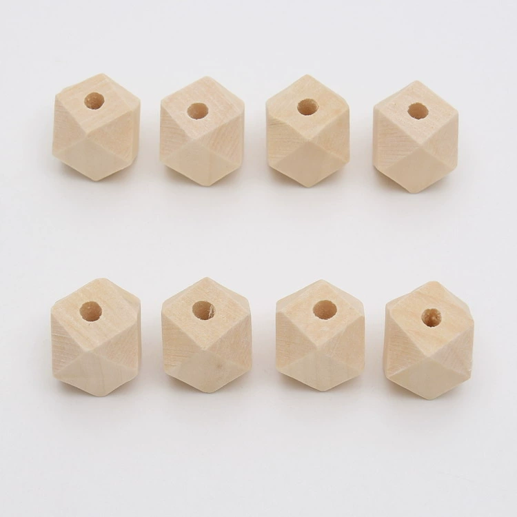 Hemu -cut surface wooden pearl wood octagonal wooden beads edges and wooden beads polygonal pores wholesale can be developed