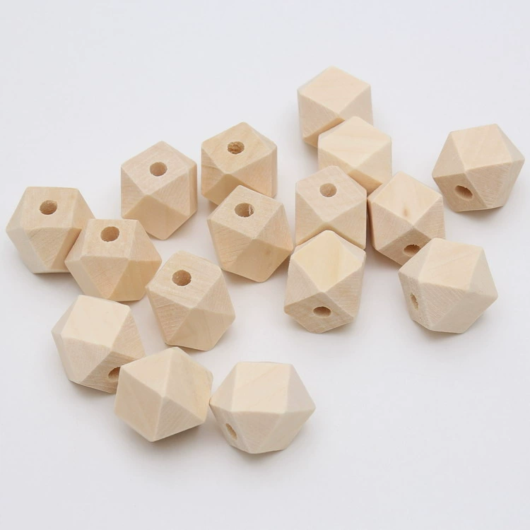 Hemu -cut surface wooden pearl wood octagonal wooden beads edges and wooden beads polygonal pores wholesale can be developed