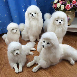 仿真狗摆件 贵宾犬模型道具 皮毛工艺品多款式装饰品批发