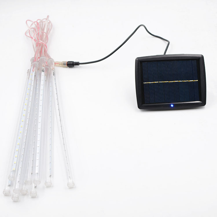 Solar meteoro luz cadena grande 10 LED meteoro impermeable al aire libre Festival de Navidad Festival de Primavera de color decorativo Cadena de luz