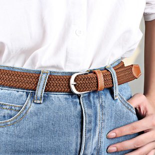 Unisex canvas belt canvas elastic thin belt young students woven canvas belt wholesale