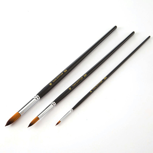 Cross-border nylon paint brush 9 black matte painting pen set gouache acrylic oil painting brush art supplies wholesale